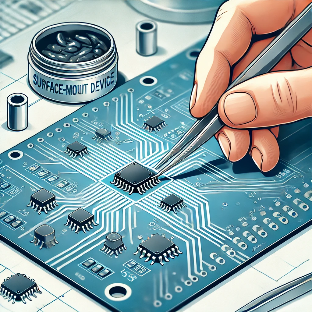 نصب قطعات SMD روی سطح برد PCB
